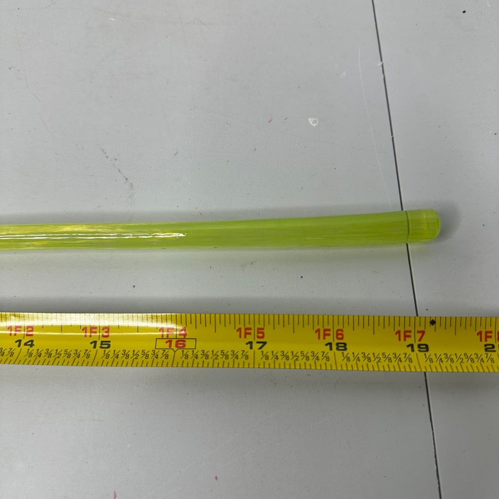 Hand Blown Art Glass Flower Purple White Black Marbled Petal Lime Green Stem 19" - Picture 4 of 4
